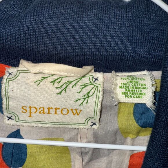 Sparrow Knit Double Breasted Cropped Blazer - Navy/Ivory Piping M - Picture 4 of 6